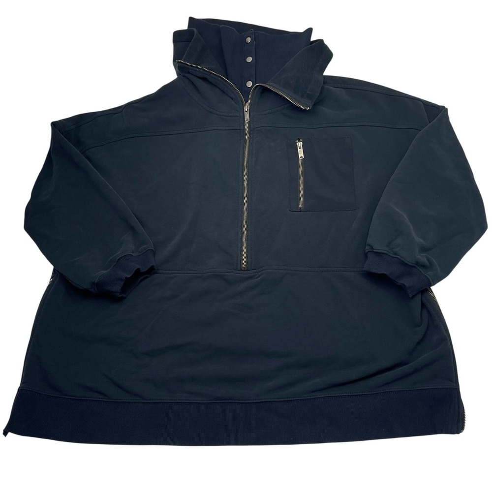 Free People FP Movement Venture Pullover Jacket M Navy Blue Heavyweight $178 - Picture 2 of 12
